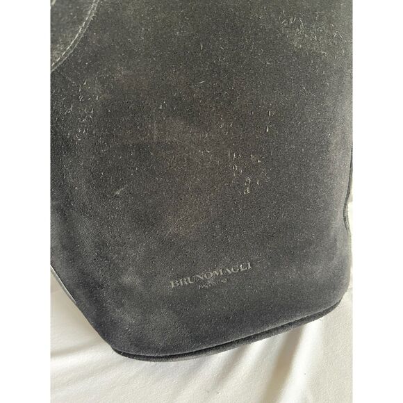 Bruno Magli Black Suede Bucket Bag – Made in Italy - Picture 9 of 9